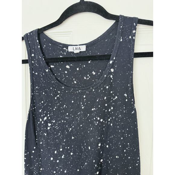 LNA Black Paint Splatter Mini Tank Dress XS Grungecore Streetwear Punk Edgy Fall - Picture 3 of 7